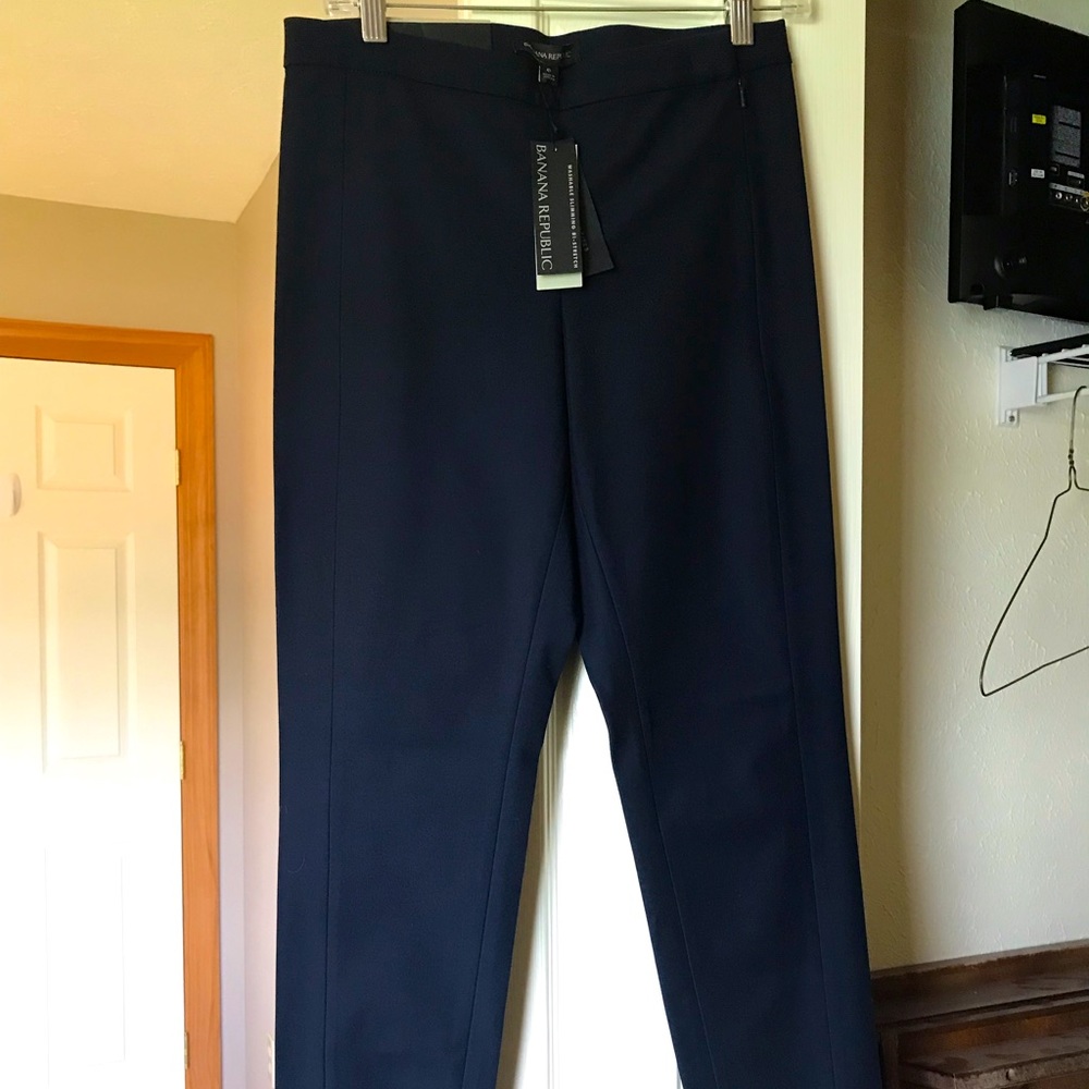 NWT Banana Republic navy Devon washable slimming bi-stretch size 6